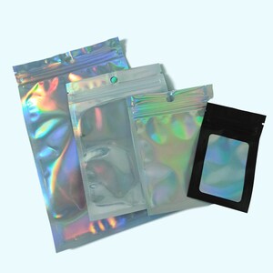 Holographic ziplock bag Etsy
