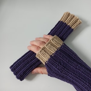 Aquecedores de pulso LILABEIGE! Aquecedores de pulso, punhos, aquecedores de mão, aquecedores de mão de lã, luvas femininas de malha de inverno, aquecedores de braço, buraco para polegar, ioga quente