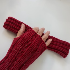Wrist warmers REFLEX RED! Cuffs wrist warmers hand warmers wool hand warmers winter knit ladies gloves arm warmers thumb hole yoga warm