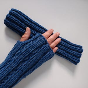 Wrist warmers BLUE! Cuffs wrist warmers hand warmers wool hand warmers winter knit women's gloves arm warmers thumb hole yoga warm