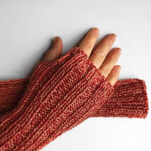 Polswarmers SALMON SALMON MELTED manchetten polswarmers handwarmers wollen handwarmers winter gebreide dames handschoenen armwarmers duimgat yoga warm