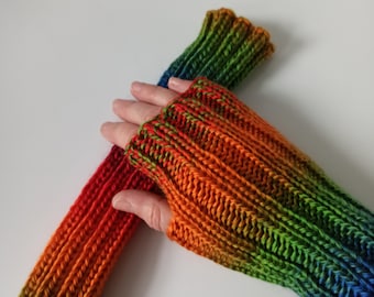 Chauffe-pouls coloré 4 poignets chauffe-pouls chauffe-mains en laine chauffe-mains hiver tricoté gants pour femmes chauffe-bras trou de pouce yoga chaud
