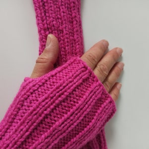 Wrist warmers PINK! Cuffs wrist warmers hand warmers wool hand warmers knit women's gloves arm warmers thumb hole yoga warm men's winter