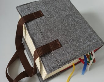 Habersack-Tasche GRAUBRAUN Umschlag 100 mm Deutsche Gesetze Textsammlung Büchertasche Henkel Jura Studium Referendariat Buchumschlag