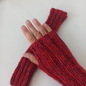 Polswarmers RODE MOLE! Manchetten polswarmers handwarmers wollen handwarmers winterbreiwerk dameshandschoenen armwarmers duimgat yoga warm