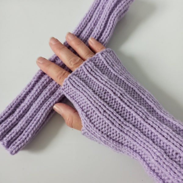 LILAS plus chaud! Manchettes, chauffe-poignets, manchettes, chauffe-mains en laine, gants tricotés d'hiver pour femmes, manchettes, trou pour le pouce, yoga chaud