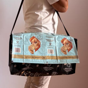 Grand sac pour ordinateur portable Perfetto upcycling sac de courses durable sac de sport sac à main sacs à café sac à bandoulière lavable en aluminium porte-documents