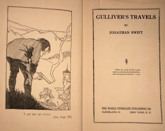 Vintage 1920s–1930s Hardcover – Gulliver’s Travels by Jonathan Swift