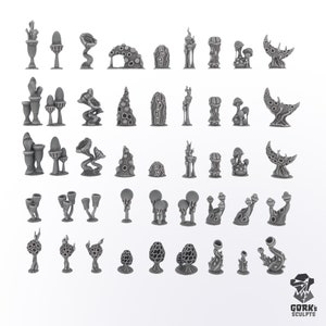 90 Mushrooms - Set 2 - Printed - Gork&#39;s Sculpts