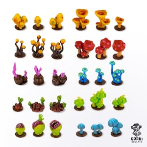 60 pieczarek - zestaw 1 - drukowane - Gork&#39;s Sculpts