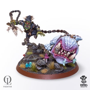 Boss goblin with cave monster - Printed - Gork&#39;s Sculpts
