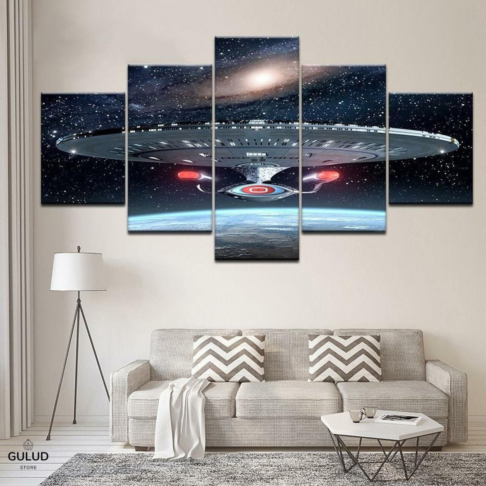 Modular Photo Star Trek S 5 Pieces Canvas Wall Art Framed Etsy