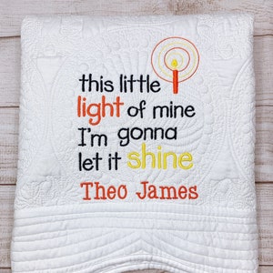 Personalized heirloom baby quilt, bible quote, custom name blanket, gift for newborn