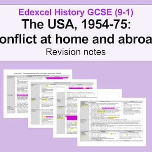 Edexcel History GCSE Revision Notes; The USA, 1954-75: conflict at home and abroad