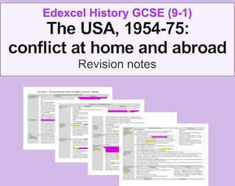 Edexcel History GCSE Revision Notes; The USA, 1954-75: conflict at home and abroad