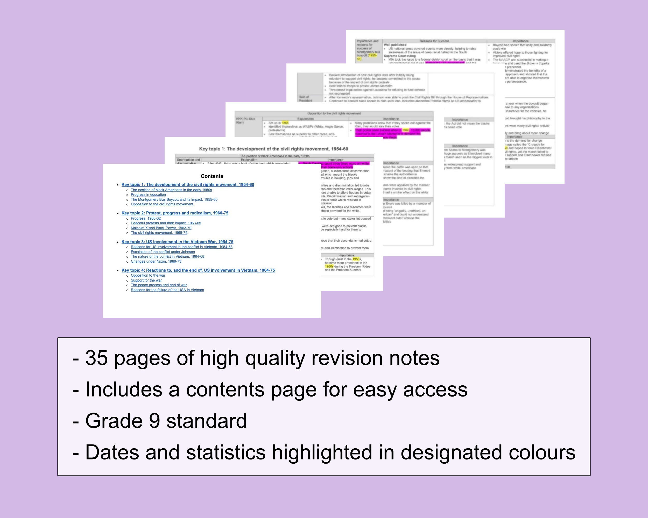 Edexcel History GCSE Revision Notes the USA, 195475 Conflict at Home