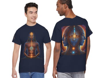 Duality & Awakening - Chakra Alignment + Cosmic Trinity | Spiritual Psychedelic T-Shirt