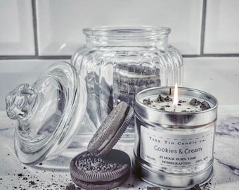 Homemade Candle Cookies and Cream Soy Candle 100ml Tin