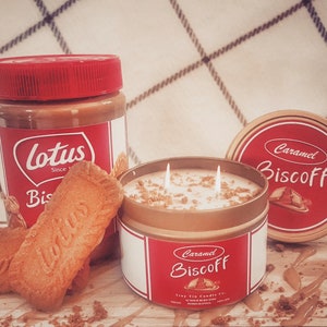 Caramel Biscoff 250ml Soy Tin Candles