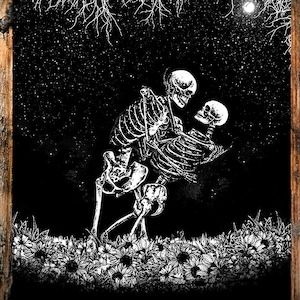 breaking free Art Print Saviour Skeleton deep sea 8x10 illustration.