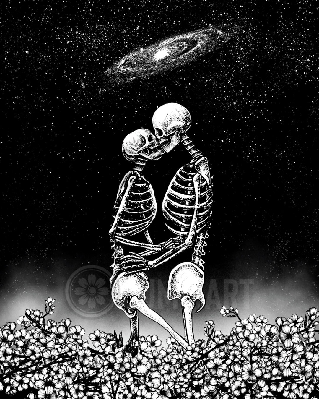 The Lovers. Art Print 8x10. Skeleton Romantic Etsy UK