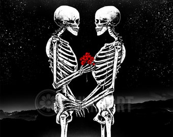 Our Love Is Eternal – Halloween Gothique Squelette Amoureux Embrassant Sur Couronne De Rose Noire Sculpture Murale Romantique Gothique Guirlande Maison Mur Porte D'entrée Décoration Accent