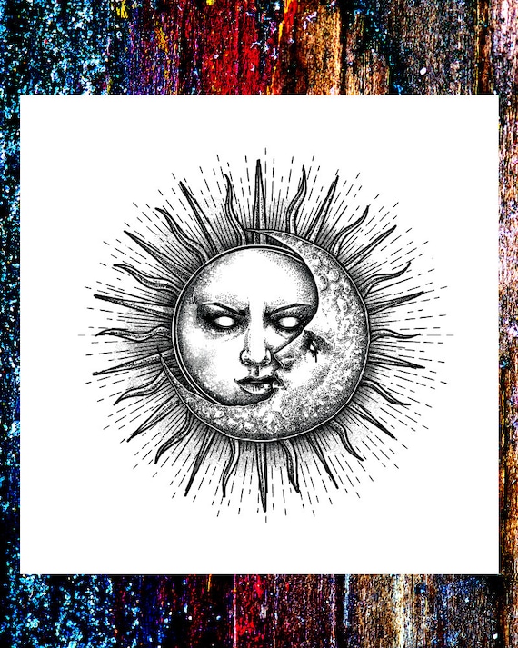 Sun & Moon. Art Print (8x8