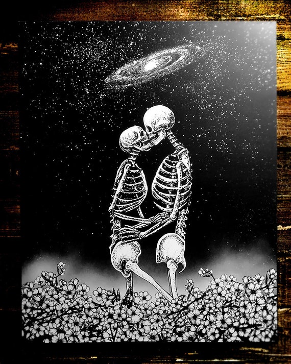 The Lovers. Art Print 8x10. Skeleton Romantic Etsy UK