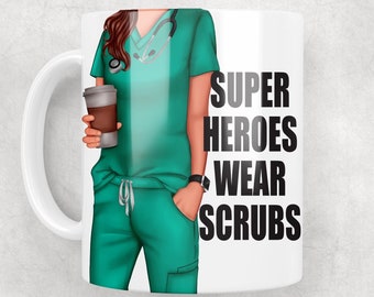 Scrubs, nurse, nhs worker gift idea, mug. gift for nurse, doctor.