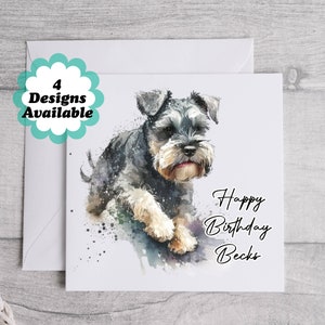 Carte d'anniversaire Schnauzer - Carte de voeux pour chien avec texte modifiable, cadeau d'anniversaire Schnauzer, cadeau personnalisable pour animal de compagnie pour les amoureux des chiens