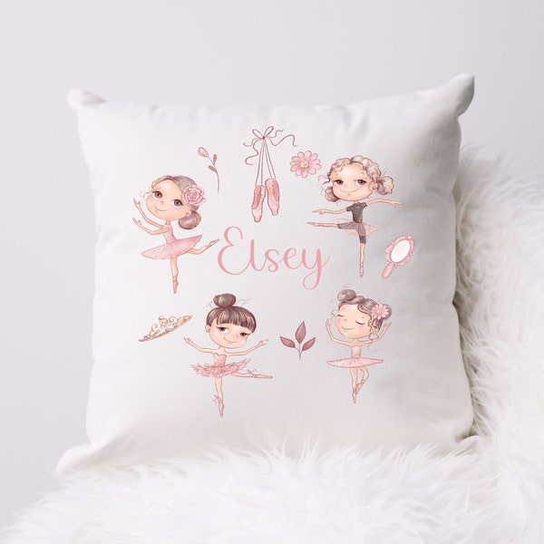 Coussin de ballet personnalisé pour enfants : parfait pour les danseurs de ballet, un ajout charmant à la chambre d'une petite fille.