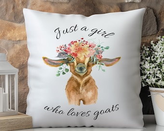 Charming Goat Cushion – Farm Animal Throw Pillow, Perfect Gift for Goat Lovers, Cosy Home Accent