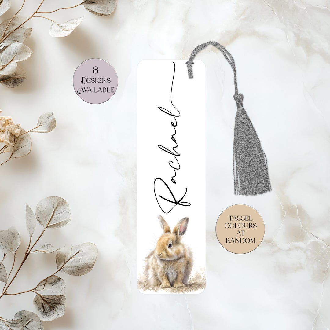 Metal Bunny Rabbit Bookmark - Large Custom-made Tassel Bookmark - Book ...