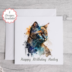 Superbe carte d'anniversaire de chat – texte modifiable | de voeux personnalisée pour chaton | Cadeau personnalisé pour amoureux des chats