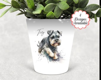 Cache-pot imprimé schnauzer, pot pour stylos pour chien/porte-pinceaux de maquillage - Le cadeau parfait pour les amateurs de schnauzer et les chiens