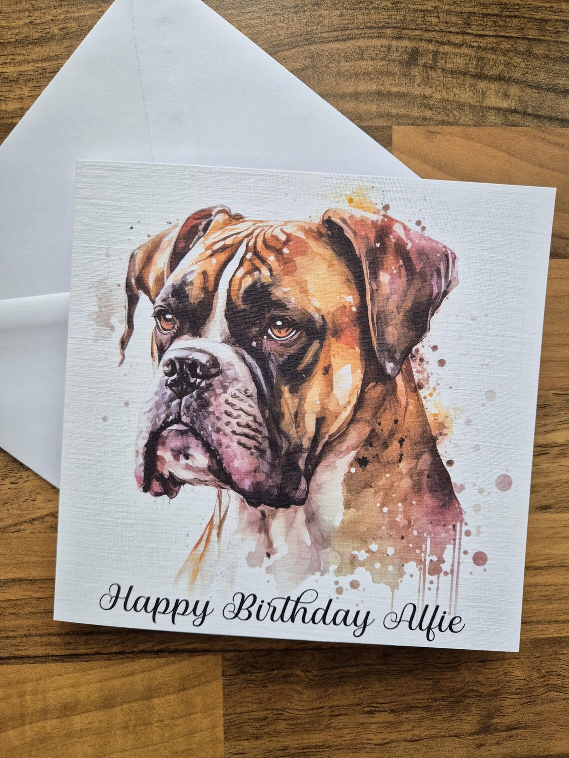 Boxer Birthday Card – Personalised Dog Greetings - Dog Mum - Dad Gift ...