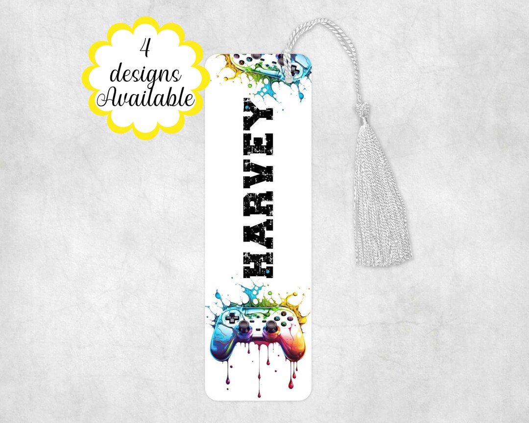 Metal Gaming Tassel Bookmark, Large Personalised Bookmark, Booklover