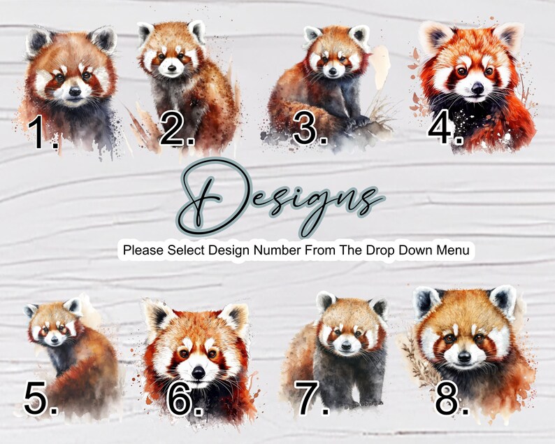 Taza personalizada con diseño de panda rojo en acuarela – Regalo de panda rojo – Taza de café con nombre personalizado – Posavasos a juego imagen 5