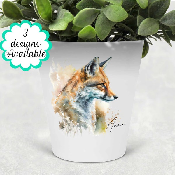Aquarel Fox Plant Pot, Pen Pot / Make-up Kwasten Houder - Een uniek cadeau voor alle Fox-liefhebbers - Perfect voor Moederdag