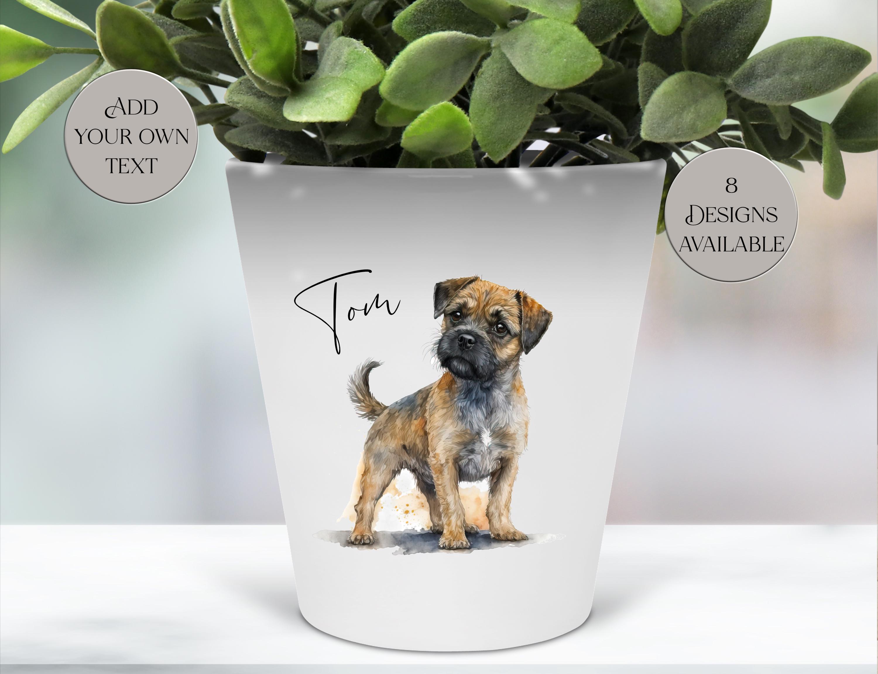 Border Terrier Plant Pot | Dog Pen Holder | Makeup Brush Organizer | Personalized Gift for Border Terrier Lover, Pet memorial Gift.