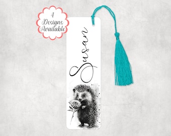 Metal Hedgehog tassel Bookmark, large Custom made Bookmark, Booklover Gift, Travel gift.