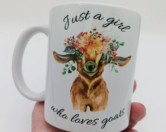 Just a Girl Who Loves Goats Mug & Matching Coaster Set - Goat Gift