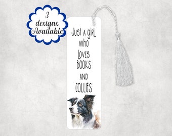 Metal Border collie dog tassel Bookmark, large Custom made Bookmark, Booklover Gift, Travel gift.