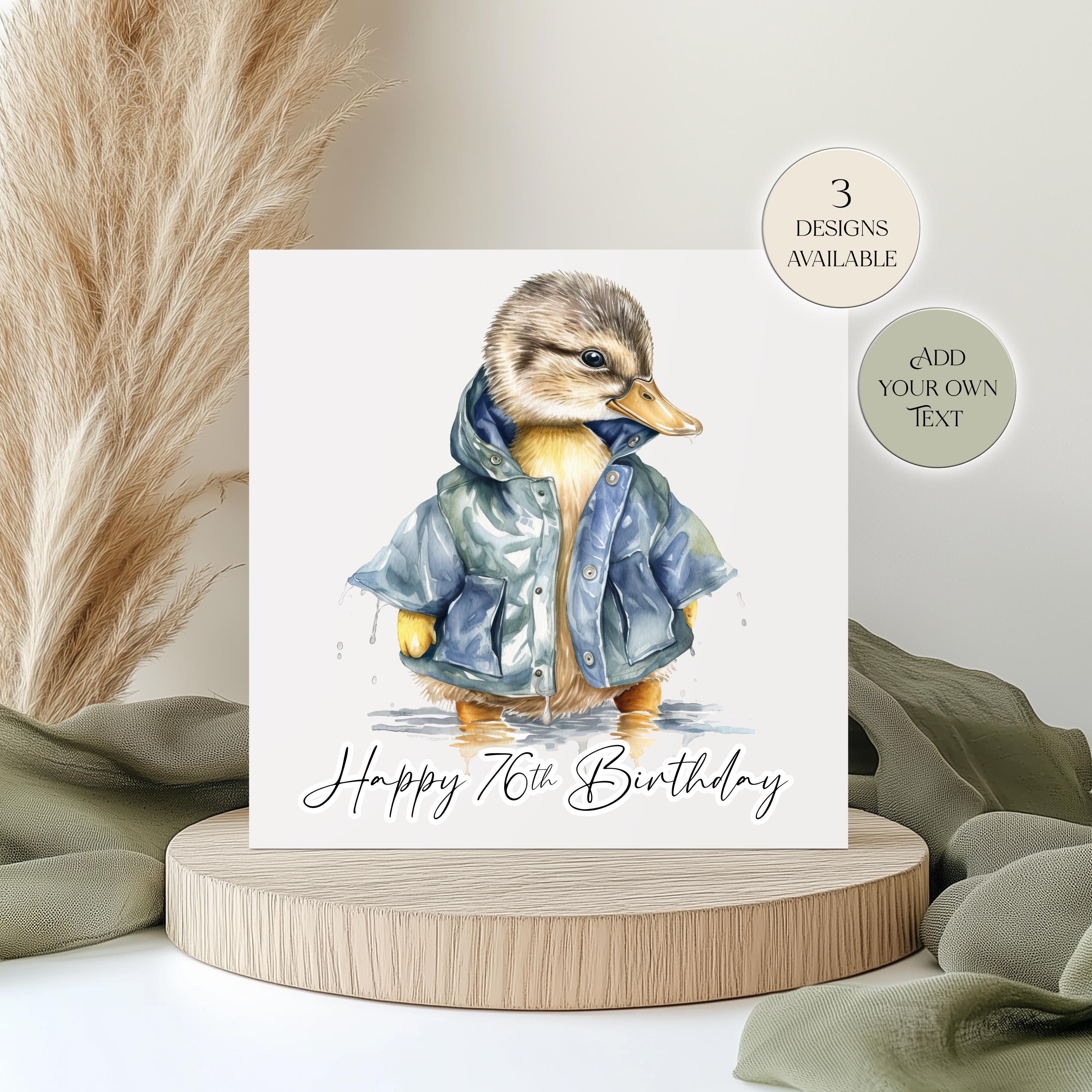 Personalised Cute Duck Birthday Card – Editable Text - Duck in Raincoat -  Baby Shower, Thank You or Just Because. - Etsy New Zealand, image size:3000x3000