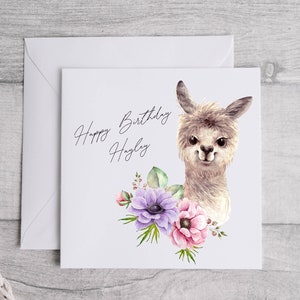 Adorable carte de voeux de lama - Célébration fantaisiste pour une occasion spéciale