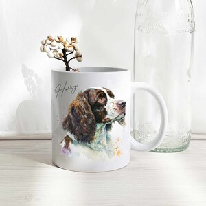 Watercolour Springer Spaniel Mug and Coaster Set – Dog Lover Gift, Springer Spaniel Coffee Cup, Gift for Her – Unique Dog present