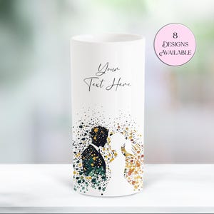 Personalized Wedding Vase – Watercolour Couple Ceramic Flower Pot