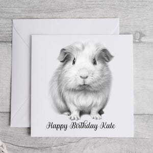 Jolie carte de voeux pour cochon d'Inde – TEXTE MODIFIABLE | Carte d'anniversaire personnalisée | Cadeau cochon d'Inde