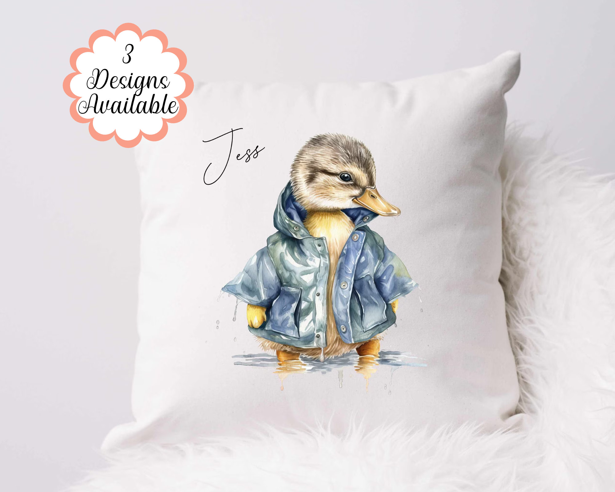 Gorgeous Duck in a Raincoat Cushion the Perfect Gift for Duck Lovers and Friends Etsy