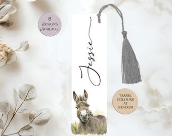 Personalised Metal Donkey Bookmark – Custom-Made Tassel Large Bookmark – Book Lover’s Gift –